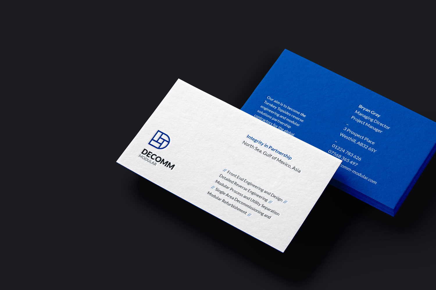 Decomm Modular Business cards